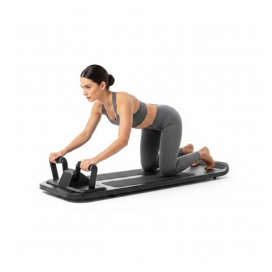 Black 8-in-1 abdominal trainer core workout machine