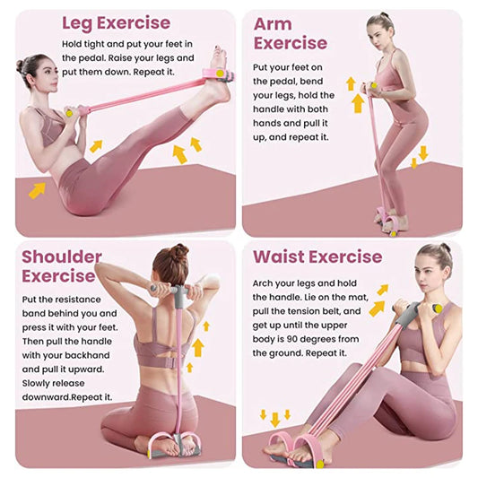 4-Tube Resistance Band Set – Full Body Home Gym Training